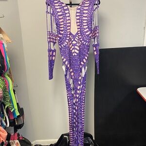 Purple Cutout Maxi Dress